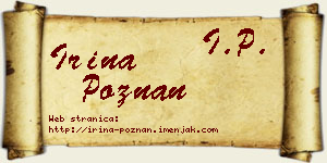 Irina Poznan vizit kartica